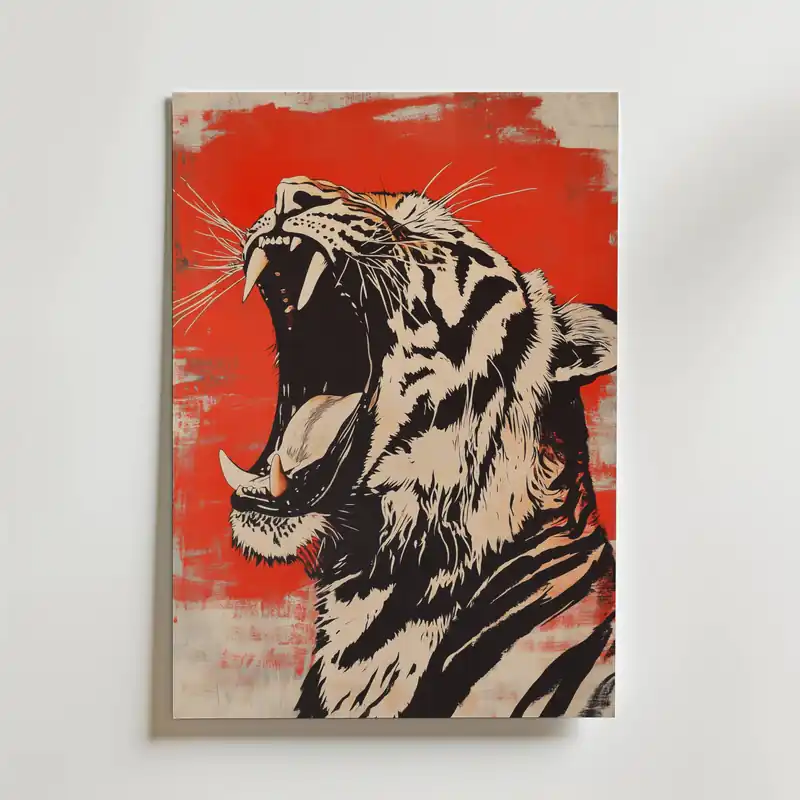 Nyhet Red and Black Tiger Poster